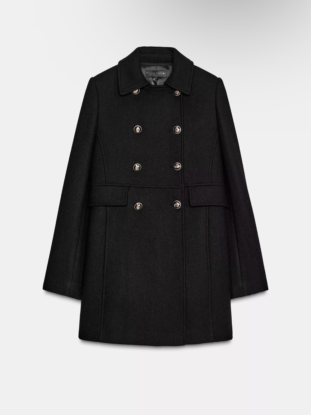 Wool Blend Double Breasted Short Coat
